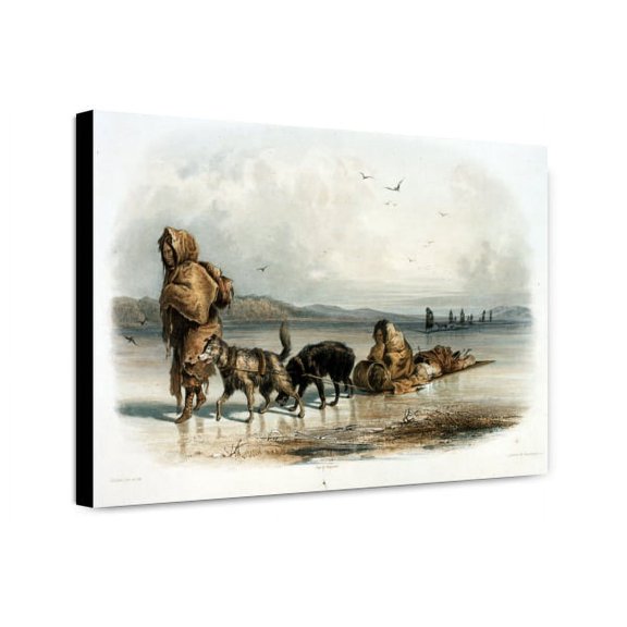 Canvas Print: Dog Sledges Of The Mandan Indians, circa 1839
