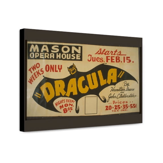Canvas Print: Dracula By Hamilton Deane And John L. Dalderston i.e. Balderston
