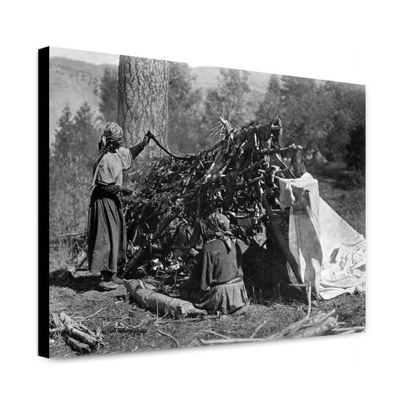 Canvas Print: Drying Meat--Flathead, 1910