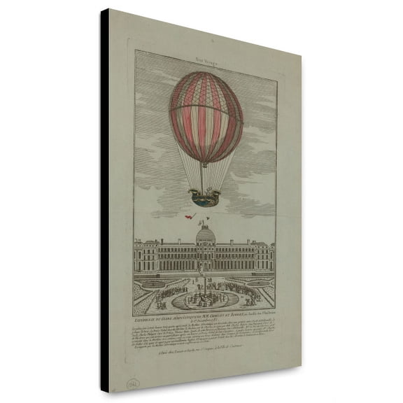 Canvas Print: Experience Du Globe Aerostatique Du Mm. Charles Et Robert Au Jardin