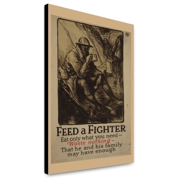 Canvas Print: Feed A Fighter - Eat Only What You Need - Waste Nothing - That He