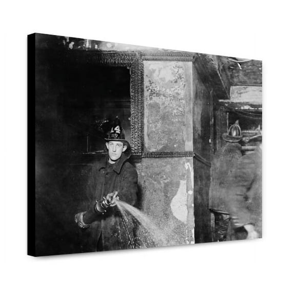 Canvas Print: Firemen In Reliance Building During Fire, New York City, circa 1910