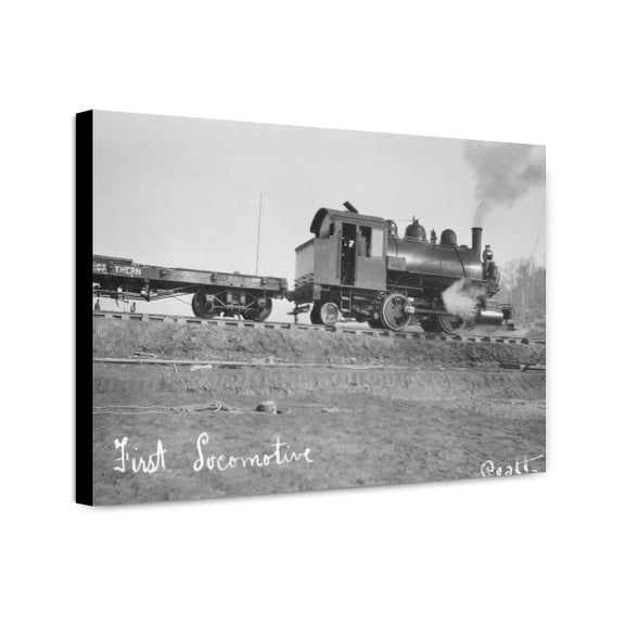 Canvas Print: First Locomotive Of U.S. Railroad, circa 1900