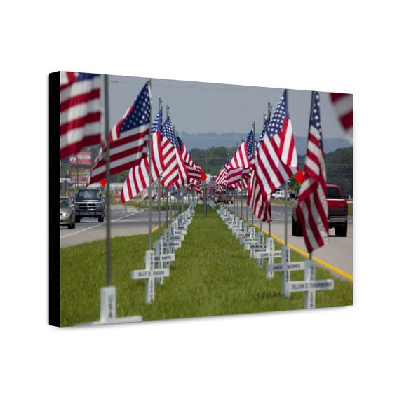 Canvas Print: Flags Fly For Gadsden Area War Veterans In Gadsden, Alabama, 2010