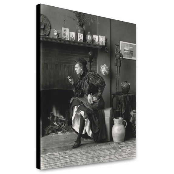 Canvas Print: Frances Benjamin Johnston, Full-Length Portrait, Seated In Front Of