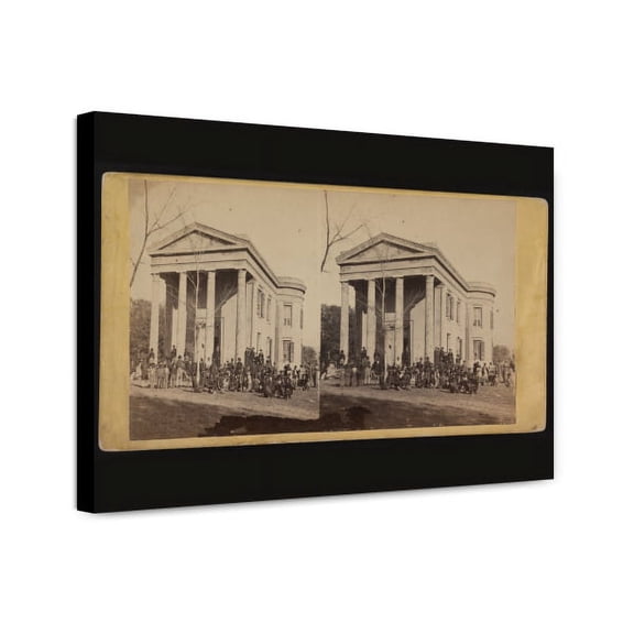 Canvas Print: Freedmen And Teachers In Front Of The Beaufort Library, 1862