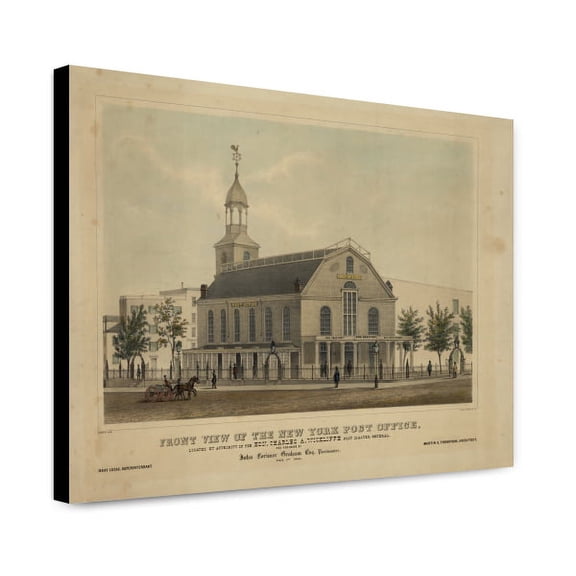 Canvas Print: Front View Of The New York Post Office, Located By Authority Of The