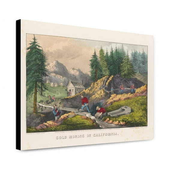 Canvas Print: Gold Mining In California, 1871