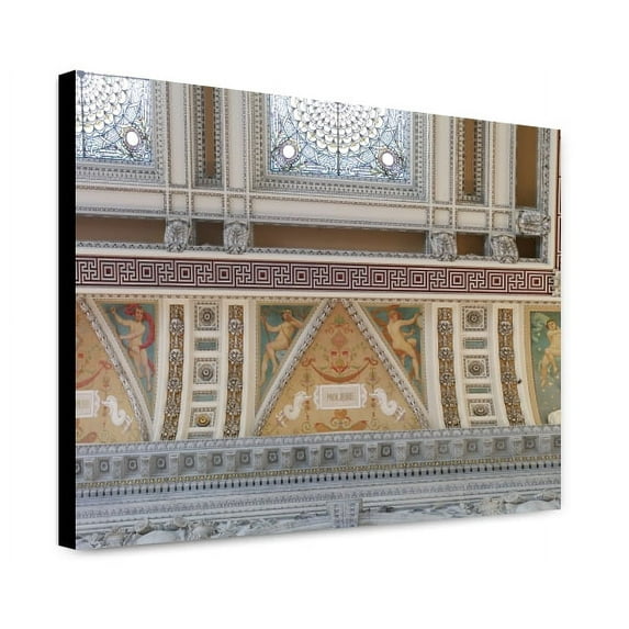 Canvas Print: Great Hall. Detail Of Ceiling And Cove Showing Moliere Plaque