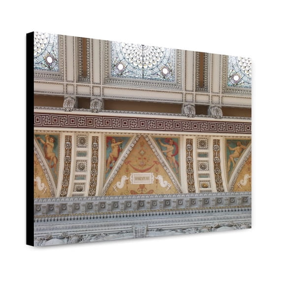 Canvas Print: Great Hall. Detail Of Ceiling And Cove Showing Shakespeare Plaque