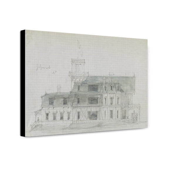 Canvas Print: Griswold House, Newport Art Museum. Elevation 1. Sketch, 1862