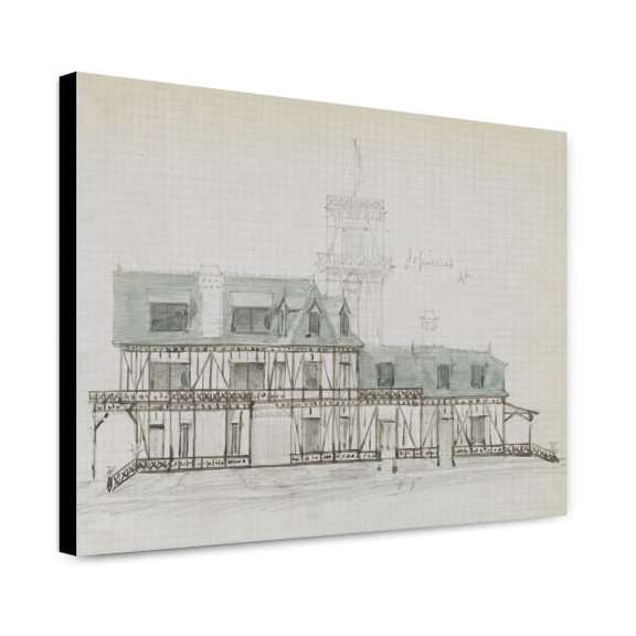 Canvas Print: Griswold House, Newport Art Museum. Elevation 2. Sketch, 1862