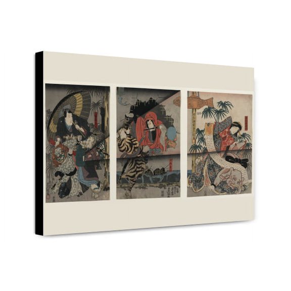 Canvas Print: Hachimantaro Yoshiie Abe Sadato : Sadato Tsuma Sodehagi., 1847