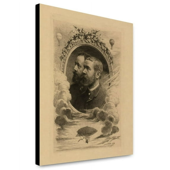 Canvas Print: Head-And-Shoulders Portrait Of French Balloonists Albert Tissandier