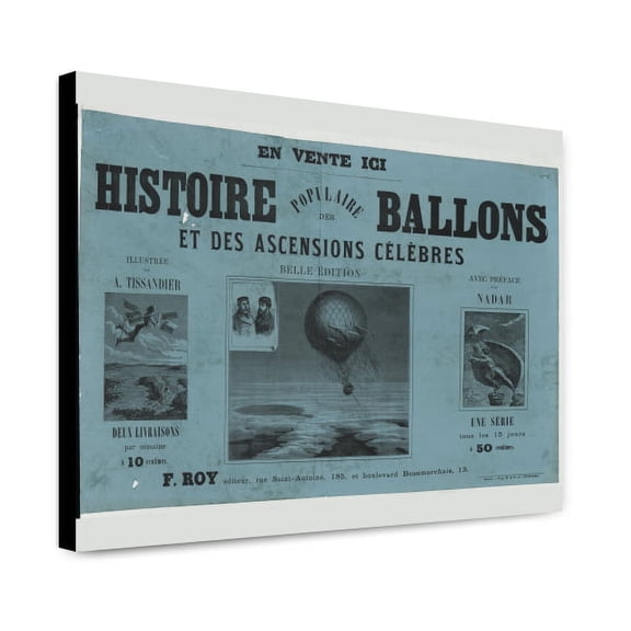 Canvas Print: Histoire Populaire Des Ballons Et Des Ascensions Celebres, 1876