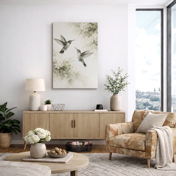 Canvas Print Hummingbird Wall Art Boho Decorative for Living Room Bedroom - 24"x36"
