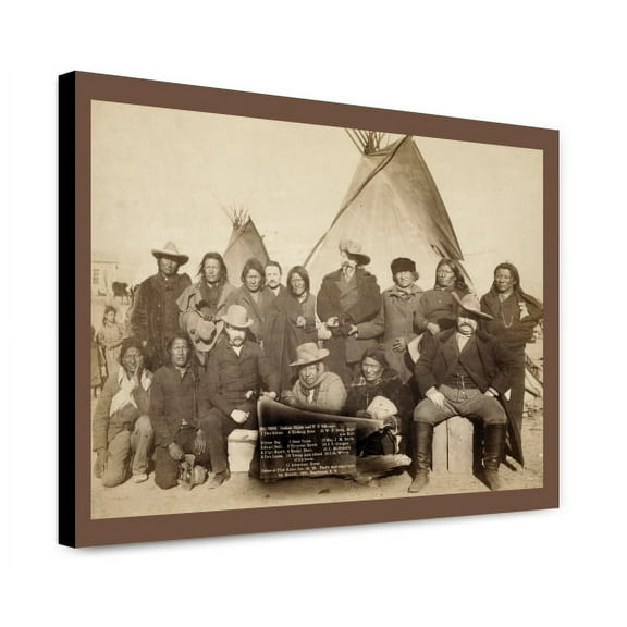 Canvas Print: Indian Chiefs And U.S. Officials. 1. Two Strike. 2. Crow Dog. 3