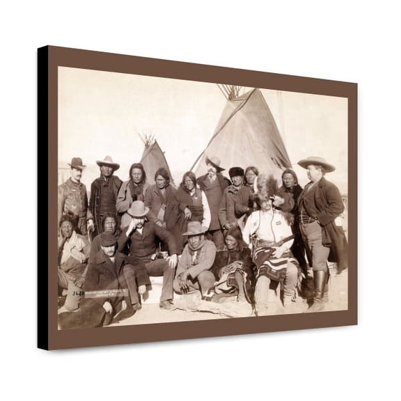 Canvas Print: Indian Chiefs And U.S. Officials At Pine Ridge, South Dakota, 1891