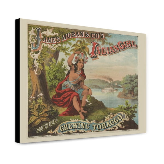 Canvas Print: James Moran & Co.'s Indian Girl Chewing Tobacco, 1874