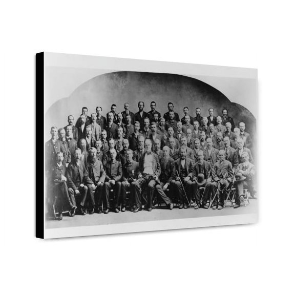 Canvas Print: Large Group Of Union Veterans Of The Civil War. Including William