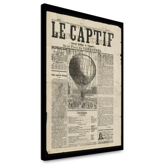 Canvas Print: Le Captif, Grand Ballon A Vapeur, De La Place Du Carrousel, circa