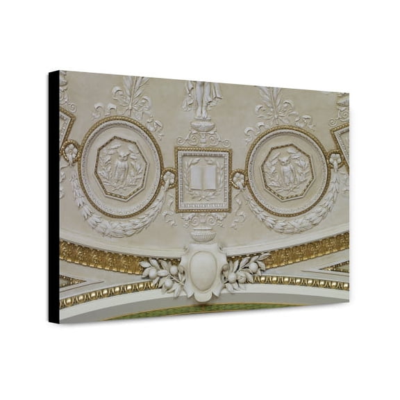 Canvas Print: Librarian's Room. Detail Of Stucco Reliefs Around Dome. Library Of