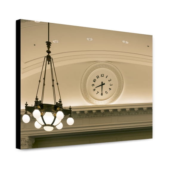 Canvas Print: Light Fixture And Clock, Edward T. Gignoux U.S. Courthouse