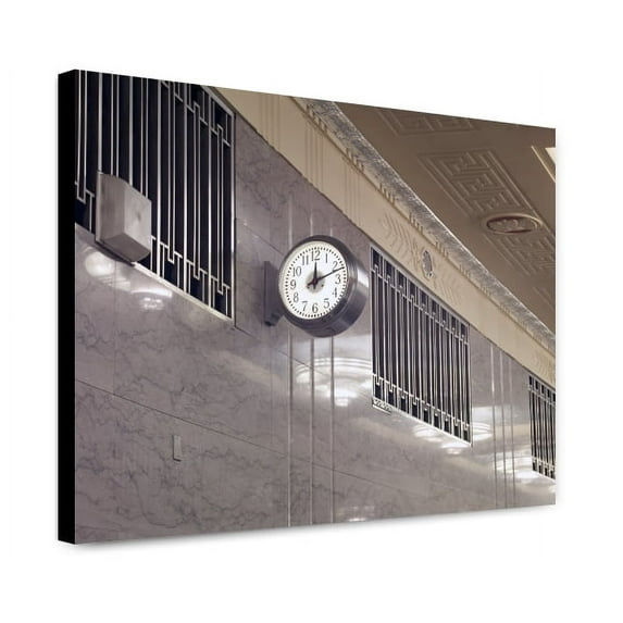 Canvas Print: Lobby Detail, Clock, William R. Cotter Federal Building, Hartford
