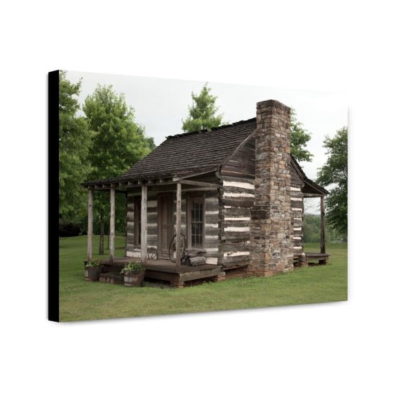 Canvas Print: Log Cabin That Once Served As A Stage Coach Stop, Tuscumbia