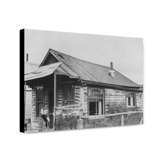 Canvas Print: Log Cabin, circa 1900