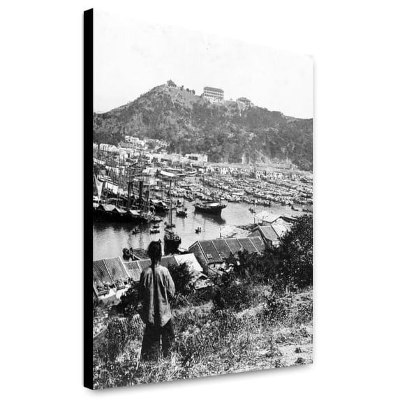 Canvas Print: Looking East Over The Bay And Fishing Village Of Shaukiwan, China