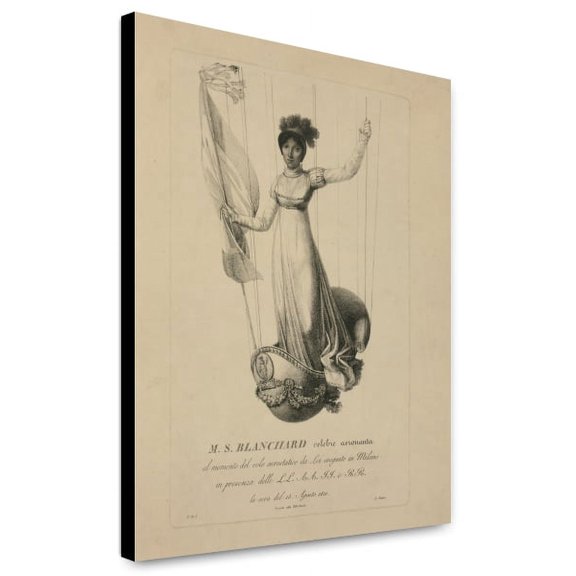 Canvas Print: M.S. Blanchard, Celebre Aeronauta, Al Momento Del Volo Aerostatico