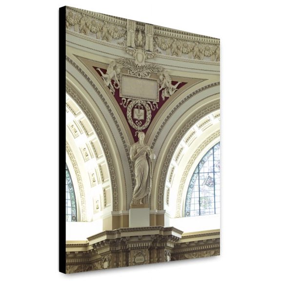 Canvas Print: Main Reading Room. View Of Statue Of Science By John Donoghue On