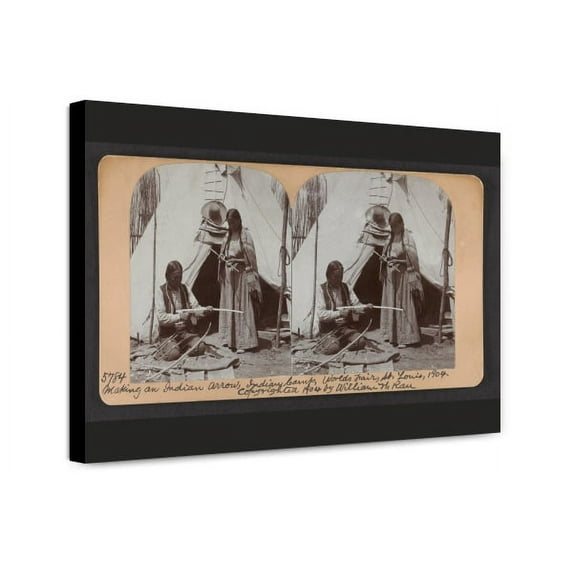 Canvas Print: Making An Indian Arrow, Indian Camp, World's Fair, St. Louis, 1904
