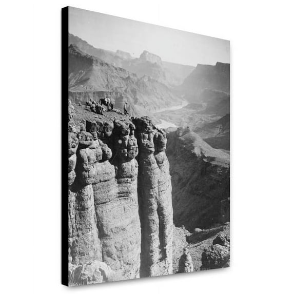 Canvas Print: Man And Donkey Out On Tanner Ledge, Grand Canyon, Arizona, 1913