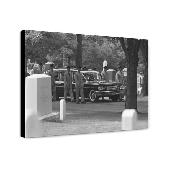 Canvas Print: Military Personnel Escorting A Hearse, At The Arlington National