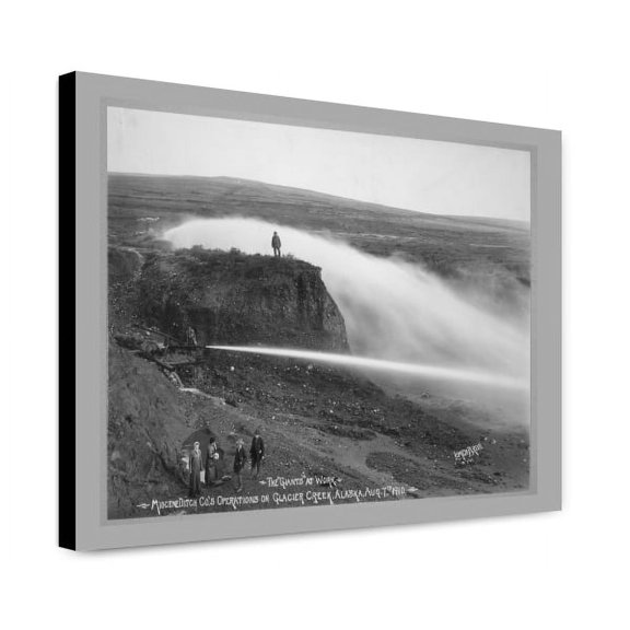 Canvas Print: Miocene Ditch Company's Mining Operations On Glacier Creek, 1910