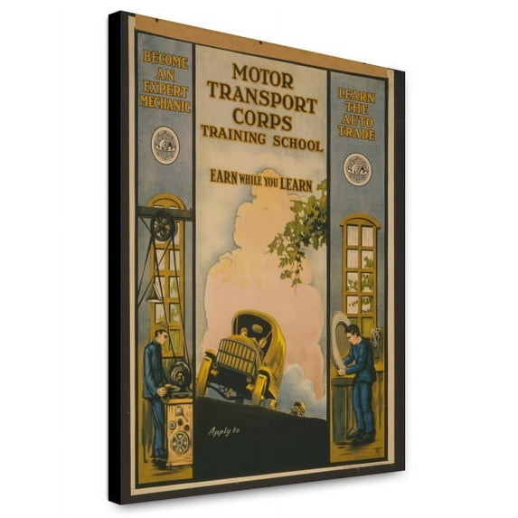 Canvas Print: Motor Transport Corps Training School Earn While You Learn /, 1919