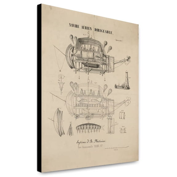 Canvas Print: Navire Aerien Dirigeable. Systeme J.B. Metivier, Force