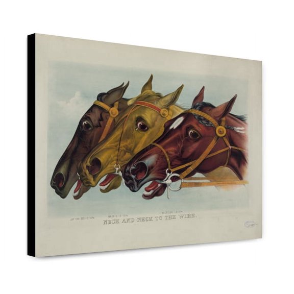 Canvas Print: Neck And Neck To The Wire, 1884