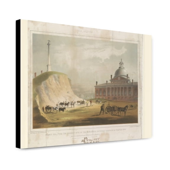 Canvas Print: Old Boston. Beacon Hill From The Present Site Of The Reservoir
