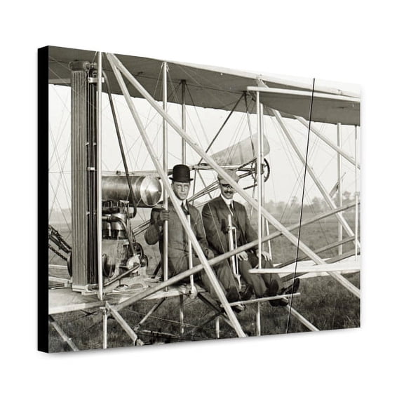 Canvas Print: Orville Seated In Wright Airplane With Albert B. Lambert Before