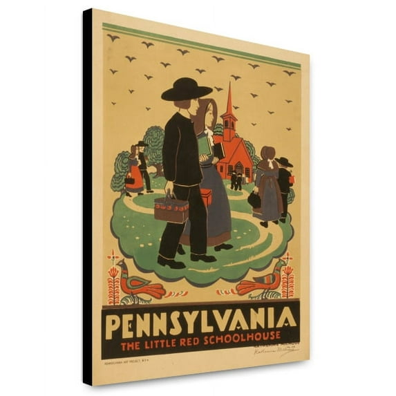 Canvas Print: Pennsylvania The Little Red Schoolhouse /, circa 1936