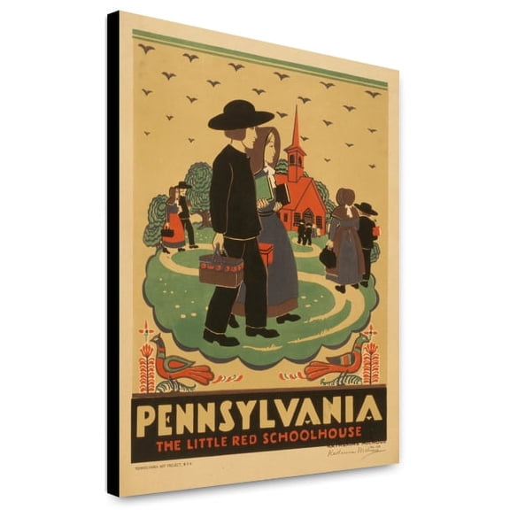 Canvas Print: Pennsylvania The Little Red Schoolhouse /, circa 1936