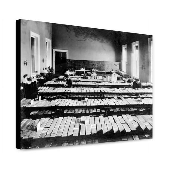 Canvas Print: People Working In Card Division, Library Of Congress, Washington