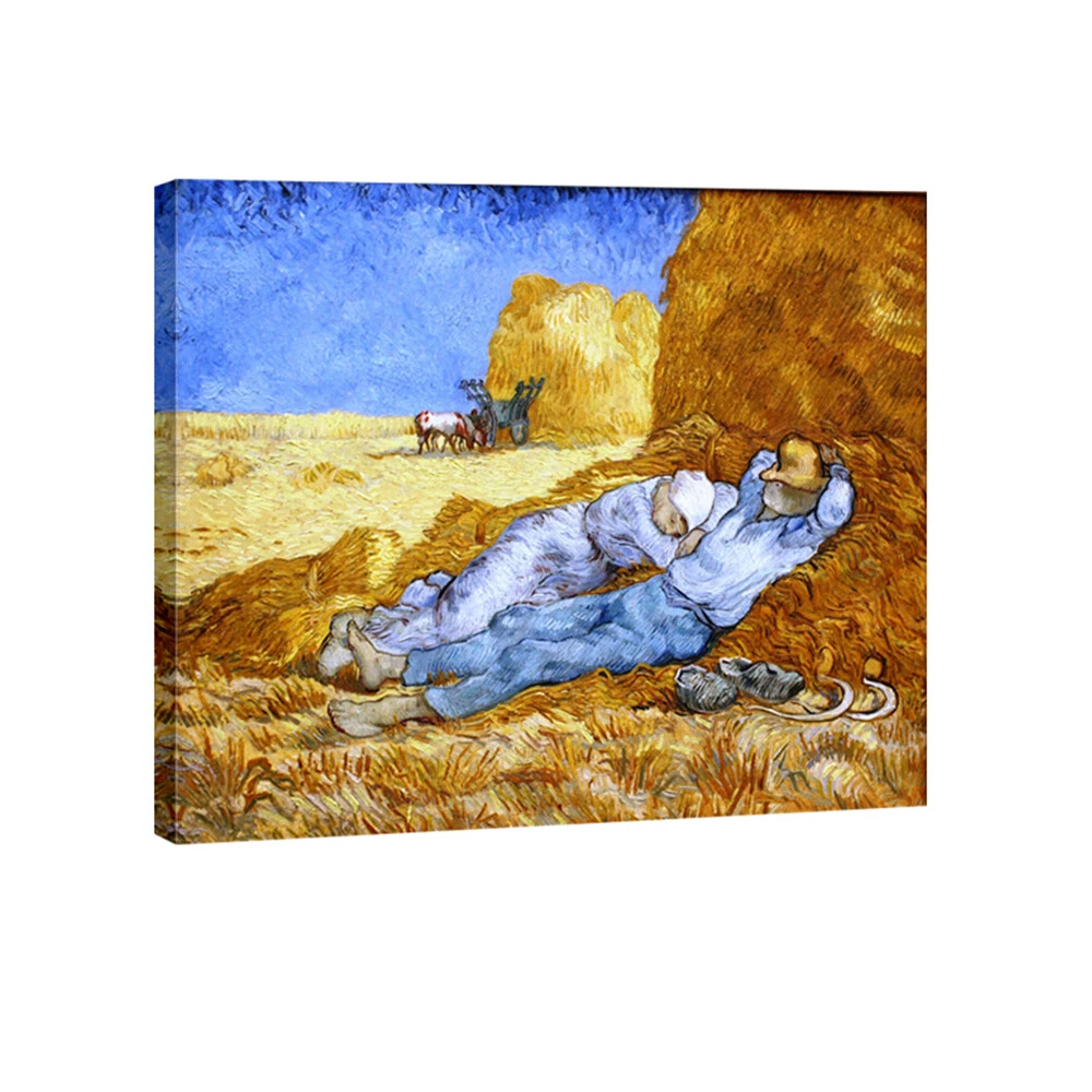 Canvas Print Pic Van Gogh Painting Repro Home Dec Wall Art Rest From Work Framed