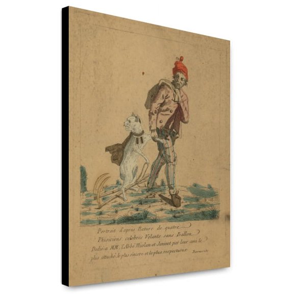 Canvas Print: Portrait D'apres Nature De Quatre Phisiciens Celebres Volants Sans