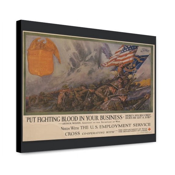 Canvas Print: Put Fighting Blood In Your Business Here's His Record! Does He Get