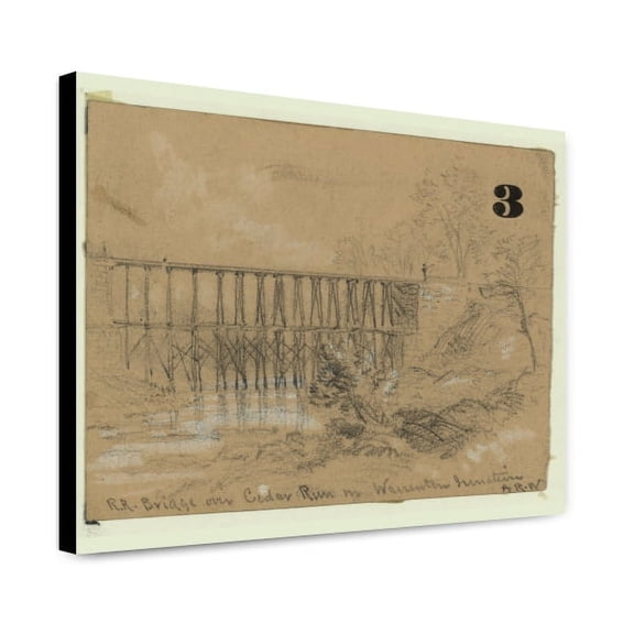 Canvas Print: R.R. Bridge Over Cedar Run In Warrenton Junction, circa 1860