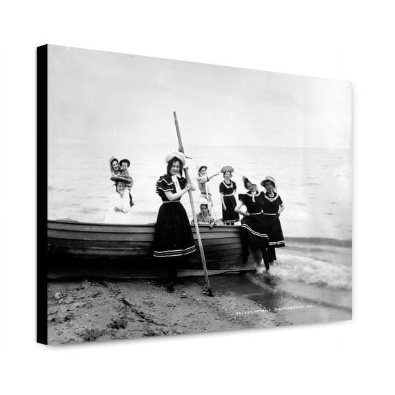 Canvas Print: Ready For Their Daily Dip, circa 1900